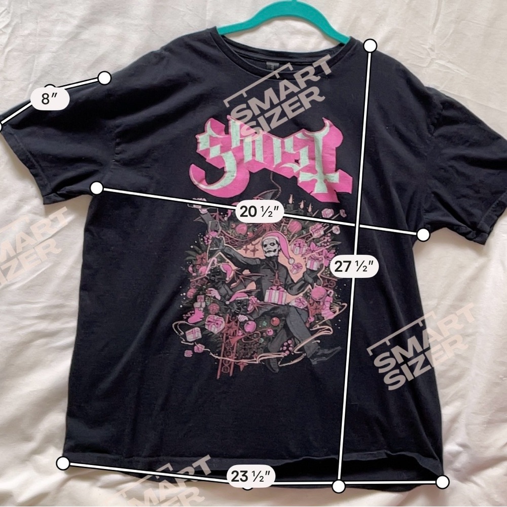 Ghost Band Graphic Tee Black Pink Papa Emeritus Christmas Goth Metal Occult XL - Picture 5 of 5